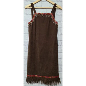 Handmade Native American Beaded Dress Costume Women's 6 Brown Annette's Sewing